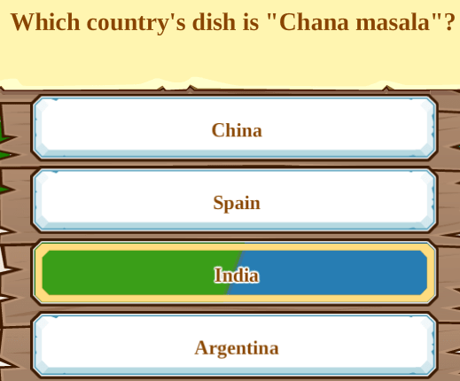 Which country's dish is "Chana masala"?