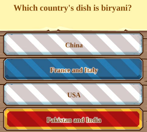 Which country's dish biryani?