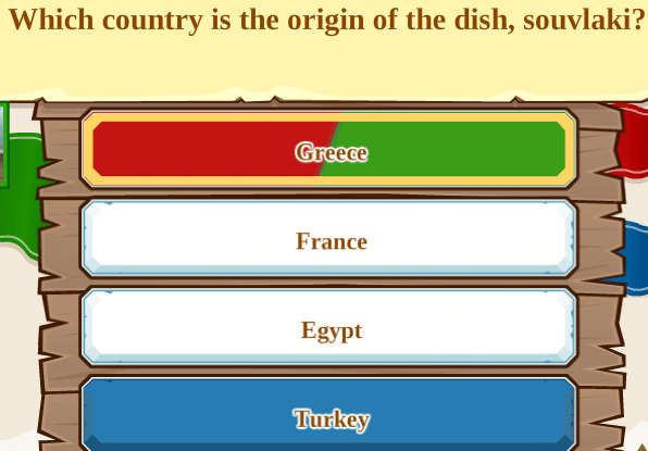 Which country is the origin of the dish, souvlaki?