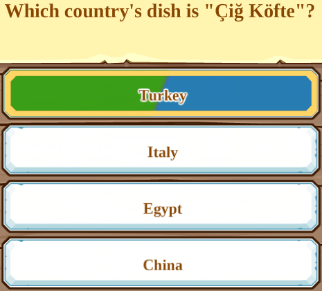 Which country's dish is «Çiğ köfte»?