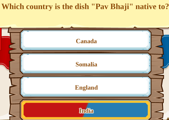 Which country is the dish "Pav Bhaji" native to?