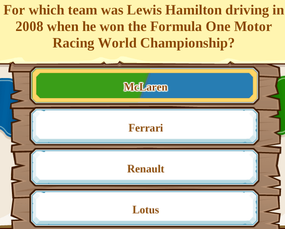 For which team was Lewis Hamilton driving in 2008 when he won the Formula One Motor Racing World Championship?
