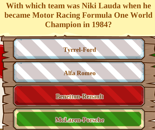 With which team was Niki Lauda when he became Motor Racing Formula One World Champion in 1984?