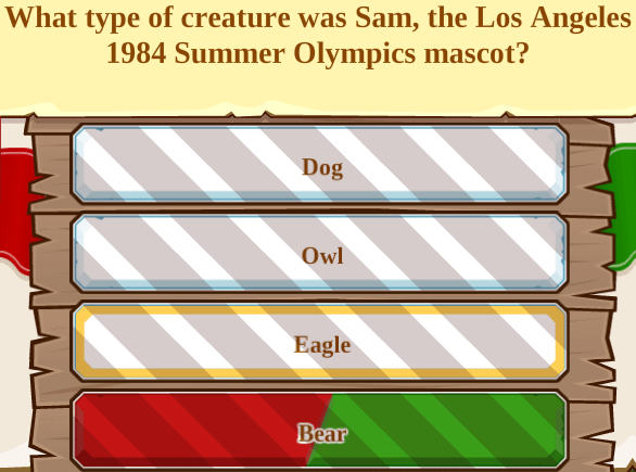 What type of creature was Sam, the Los Angeles 1984 Summer Olympics mascot?