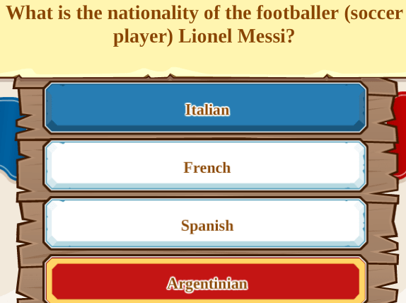 What is the nationality of the footballer (soccer player) Lionel Messi?