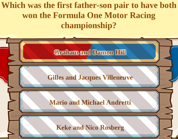 Which was the first father-son pair to have both won the Formula One Motor Racing championship?