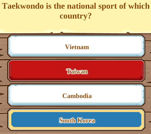 Taekwondo is the national sport of which country?