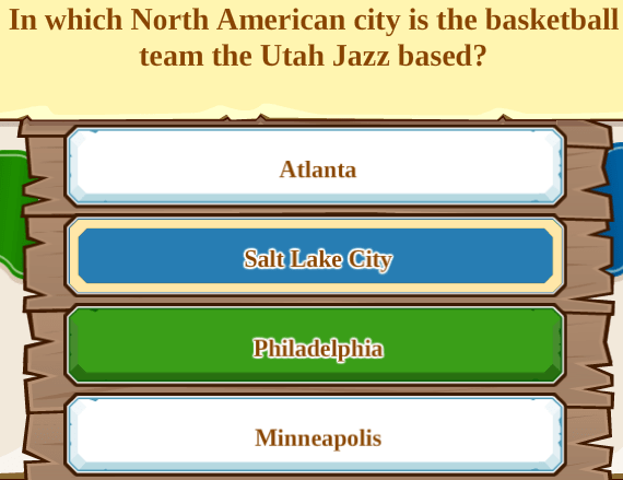 In which North American city is the basketball team the Utah Jazz based?