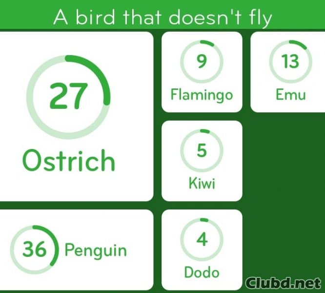 A bird that doesn't fly 94%