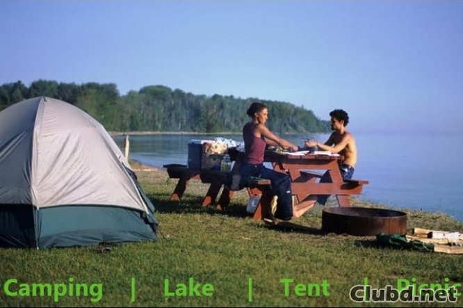 Couple on camping by the lake 94%
