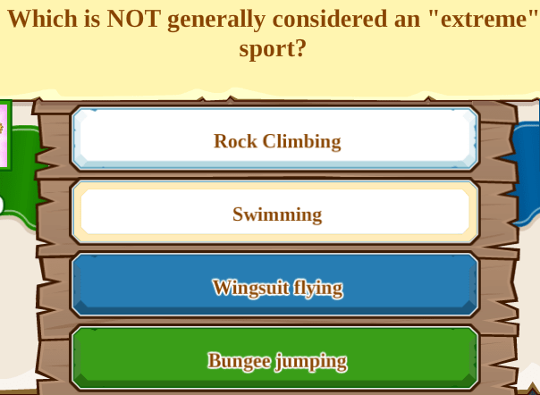 Which is NOT generally considered an "extreme" sport?