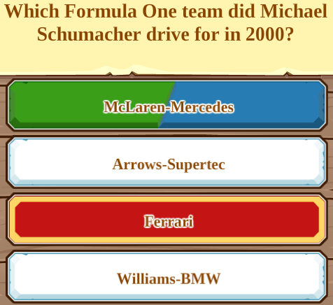 Which Formula One team did Michael Schumacher drive for in 2000?