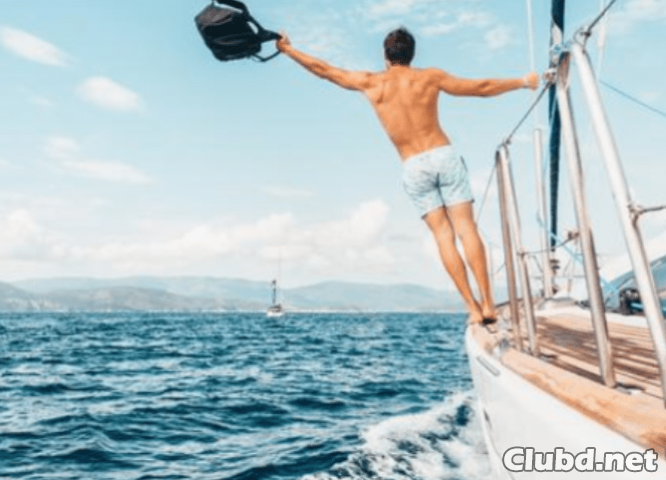 Man travels on a yacht - picture