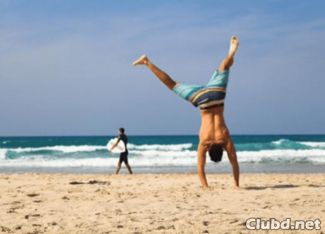 Handstand on the beach - picture